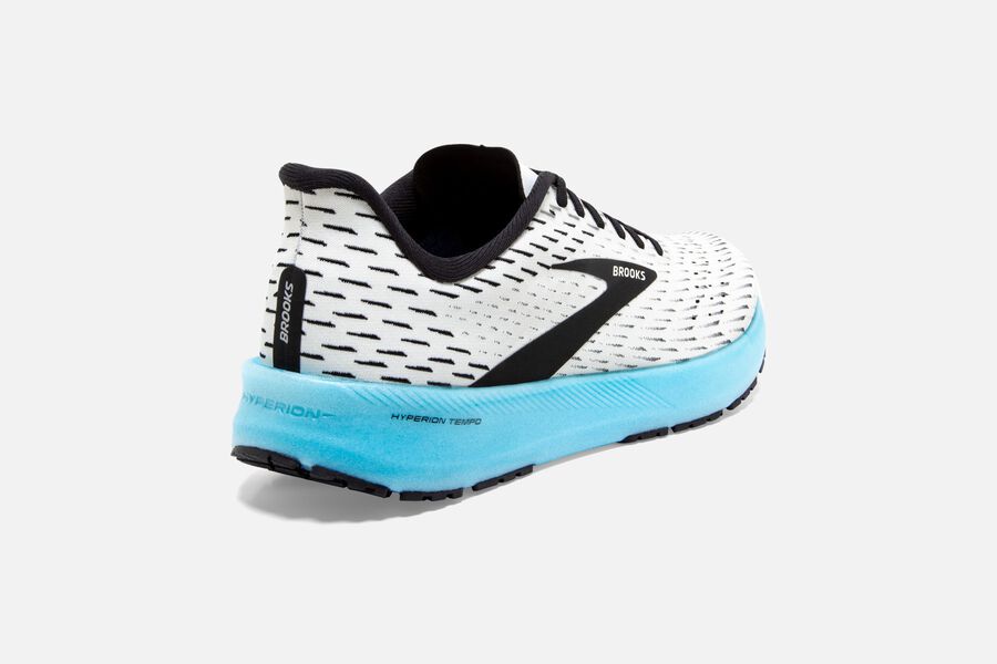 Brooks Hyperion Tempo Road Loopschoenen Heren - Wit/Zwart/Turquoise - 709583LVC